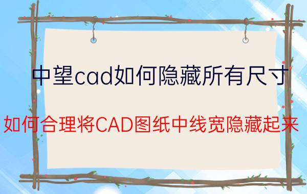 中望cad如何隐藏所有尺寸 如何合理将CAD图纸中线宽隐藏起来？